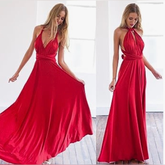 Women Transformer Evening Long Prom Dress Multi-Way Wrap Convertible Maxi Gown - Picture 3 of 4